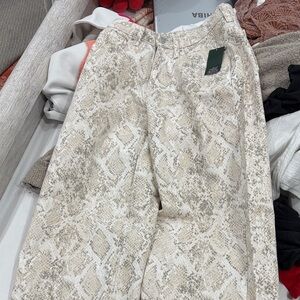 Wild Fable Snake Print Straight Leg Pants - Cream